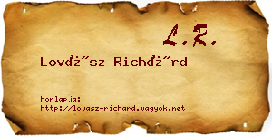 Lovász Richárd névjegykártya