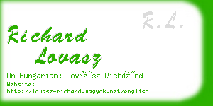 richard lovasz business card